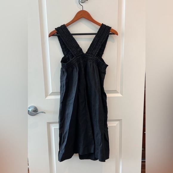 Everlane The Smocked Linen Shift Dress: Black NWT - Picture 6 of 16